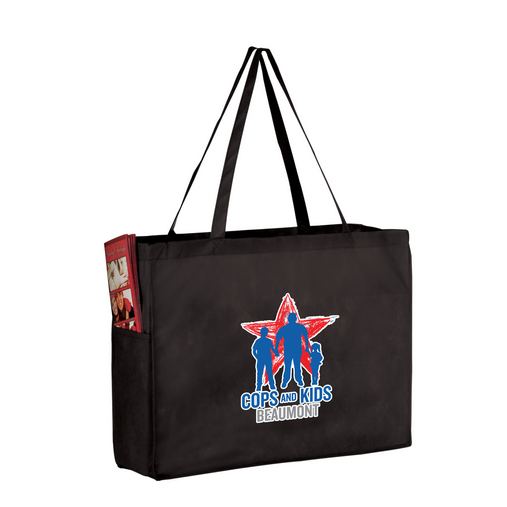 Custom Logo Side Pocket Non-Woven Tote Bag w/Full Color (16"x6"x12") - Color Evolution - Y2KP16612-CE